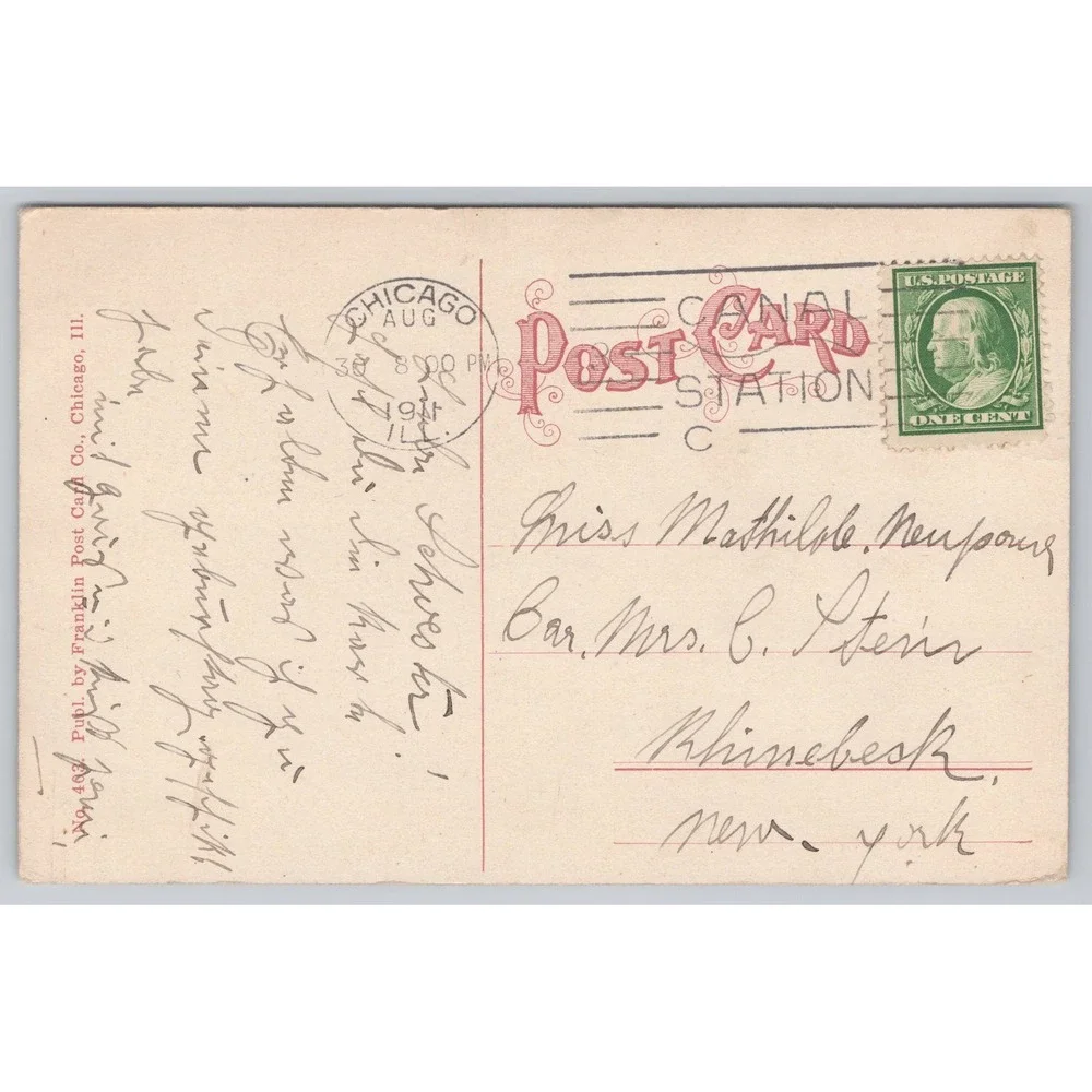 Lincoln‎ Park Chicago Conservatory Vintage Postcard 1911